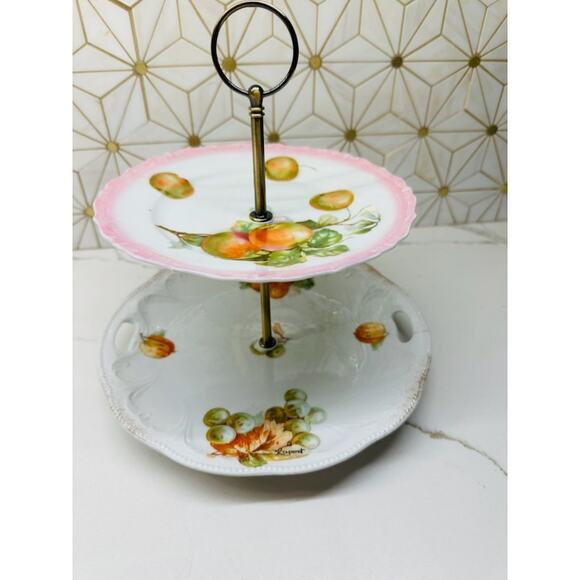Two-Tier Dessert‎ Stand | Vintage China  | Bridal Decor - Picture 1 of 7